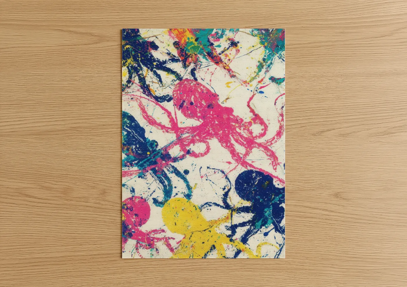 Vibrant Squid Dance Abstract Art Wall Art