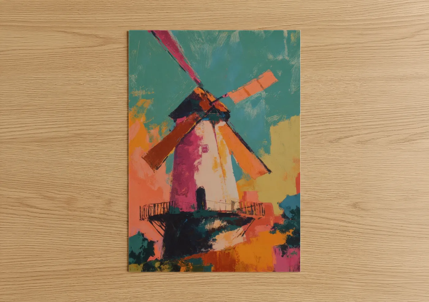 Colorful Windmill Pop Wall Art