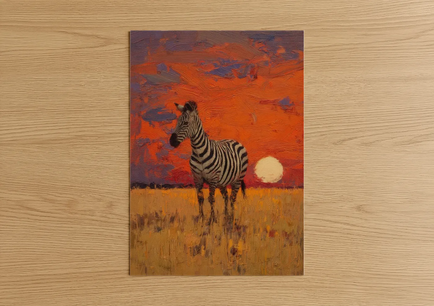 Zebra Sunset Savanna Wildlife Wall Art