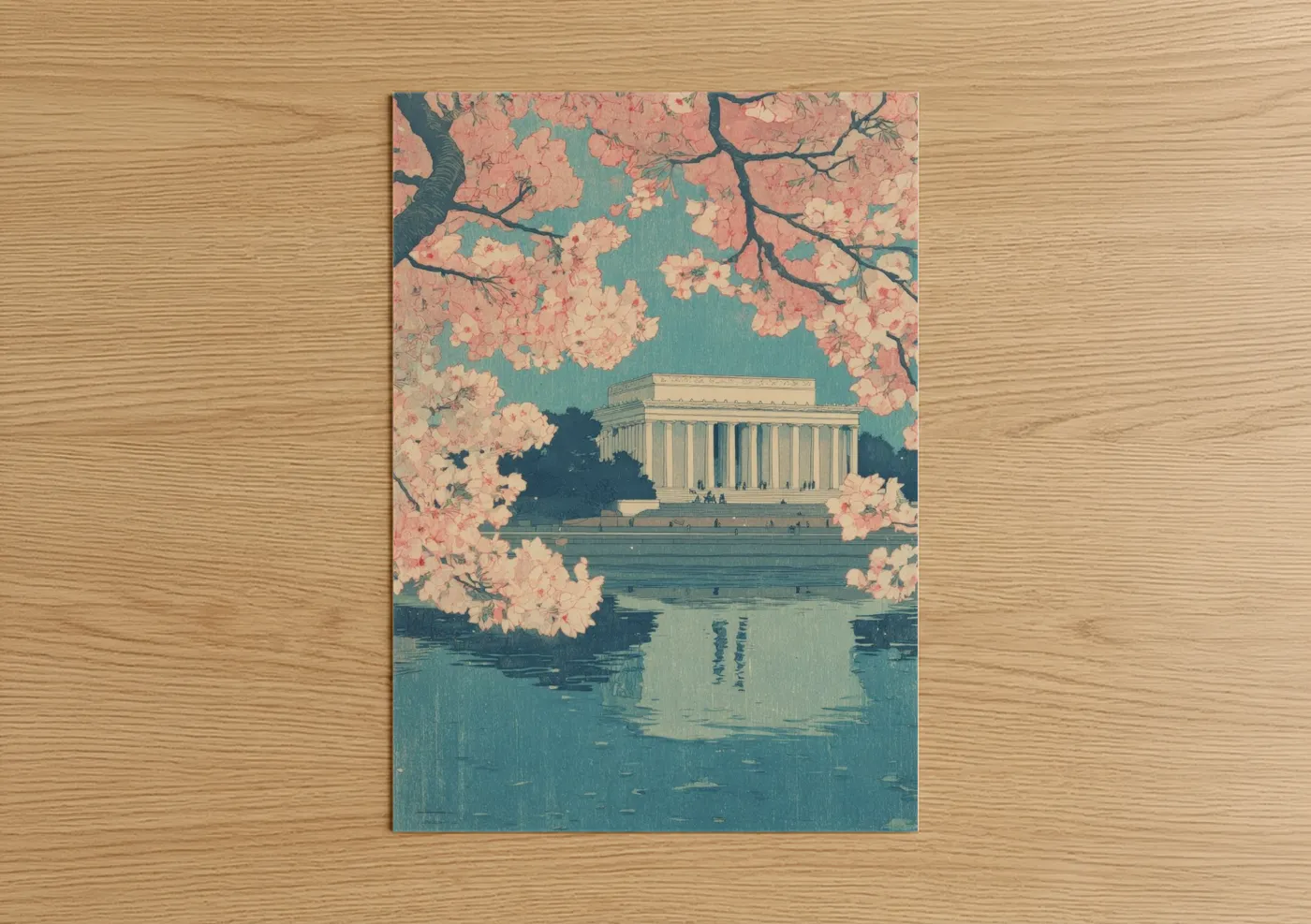 Cherry Blossom Lincoln Memorial Wall Art