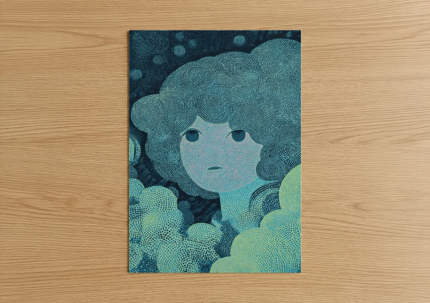 Dreaming Siren Mystical Pointillism Wall Art