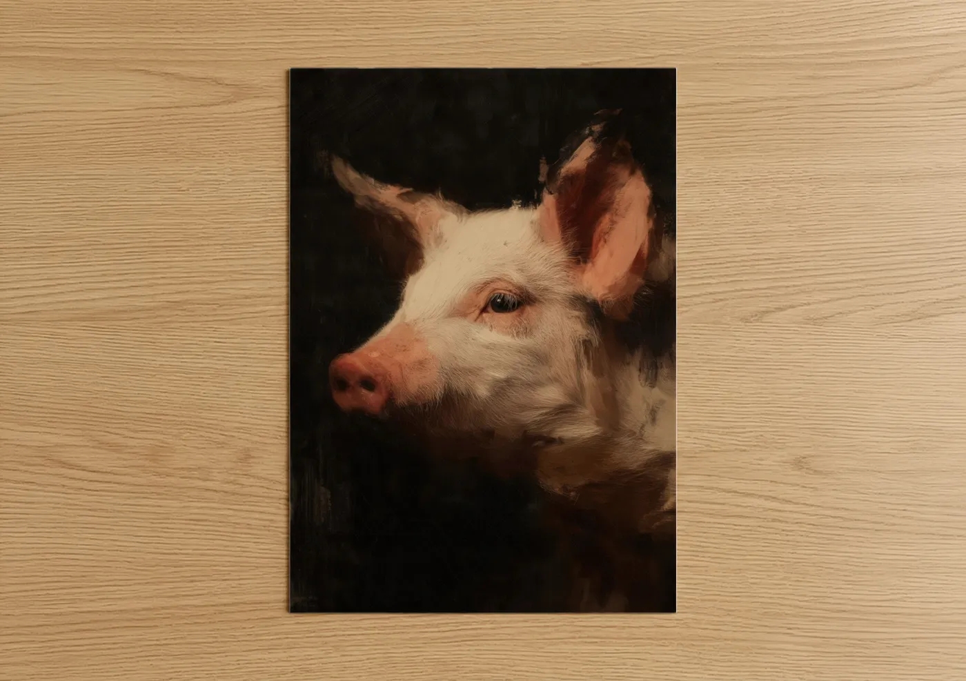 Noble Pig Portrait Fine Art Painting Wall Art