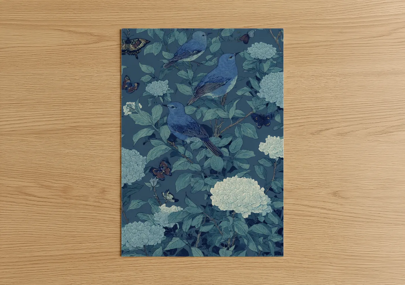 Blue Birds and Lilac Flowers Garden Wall Art