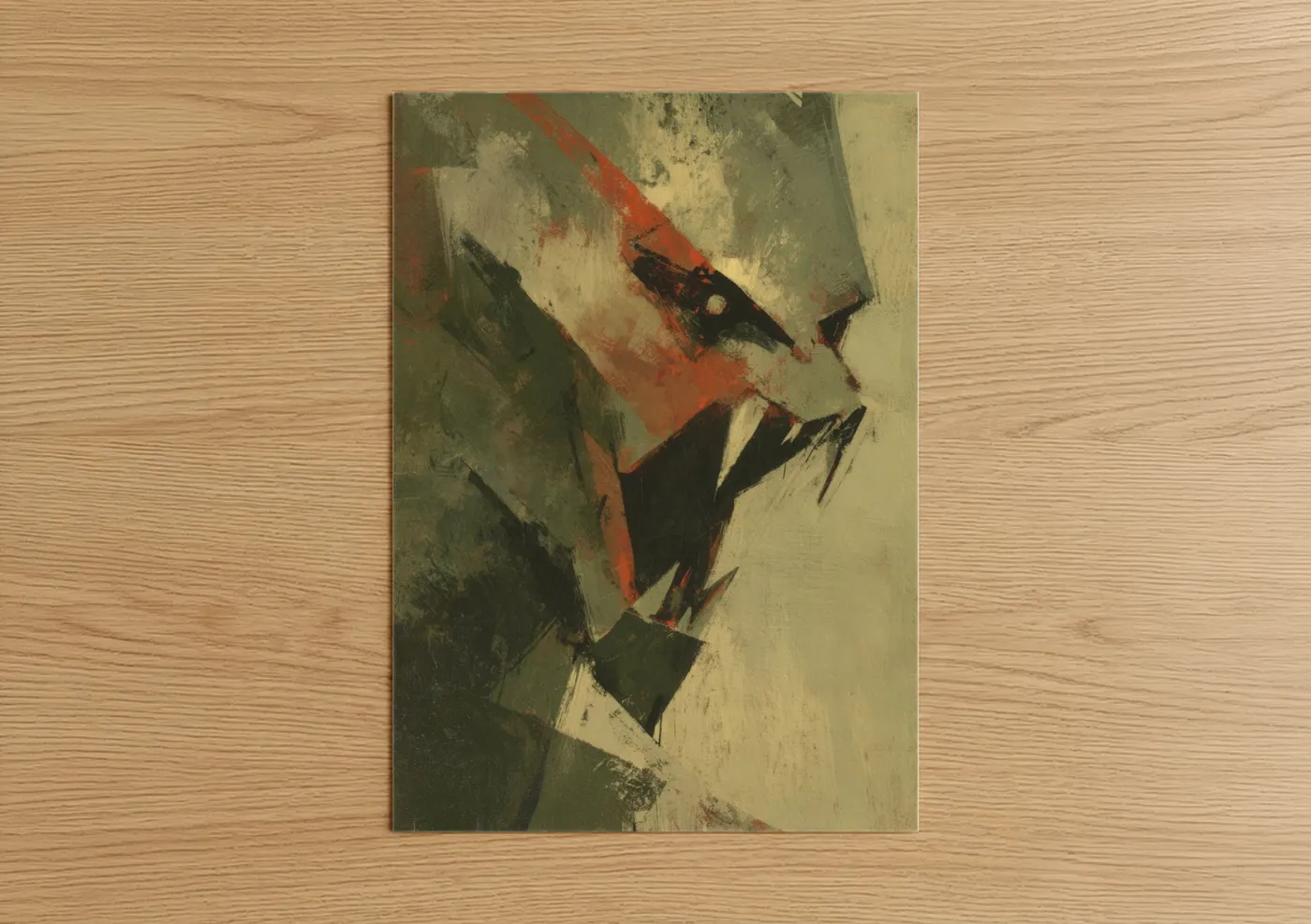 Shadowed Orc Abstract Expressionist Art Wall Art