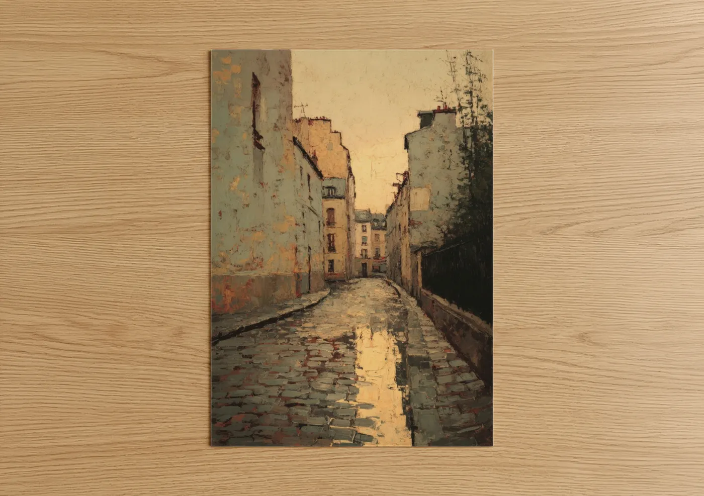 Golden Alley Sunrise Urban Architecture Wall Art