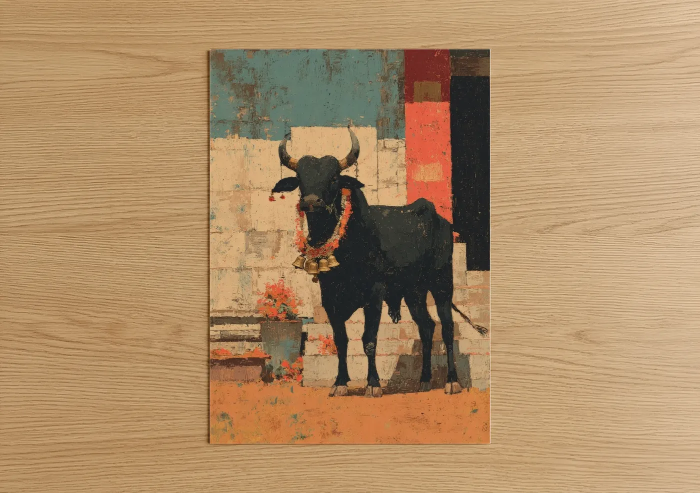 Sacred Bull Hindu Religious Wall Art