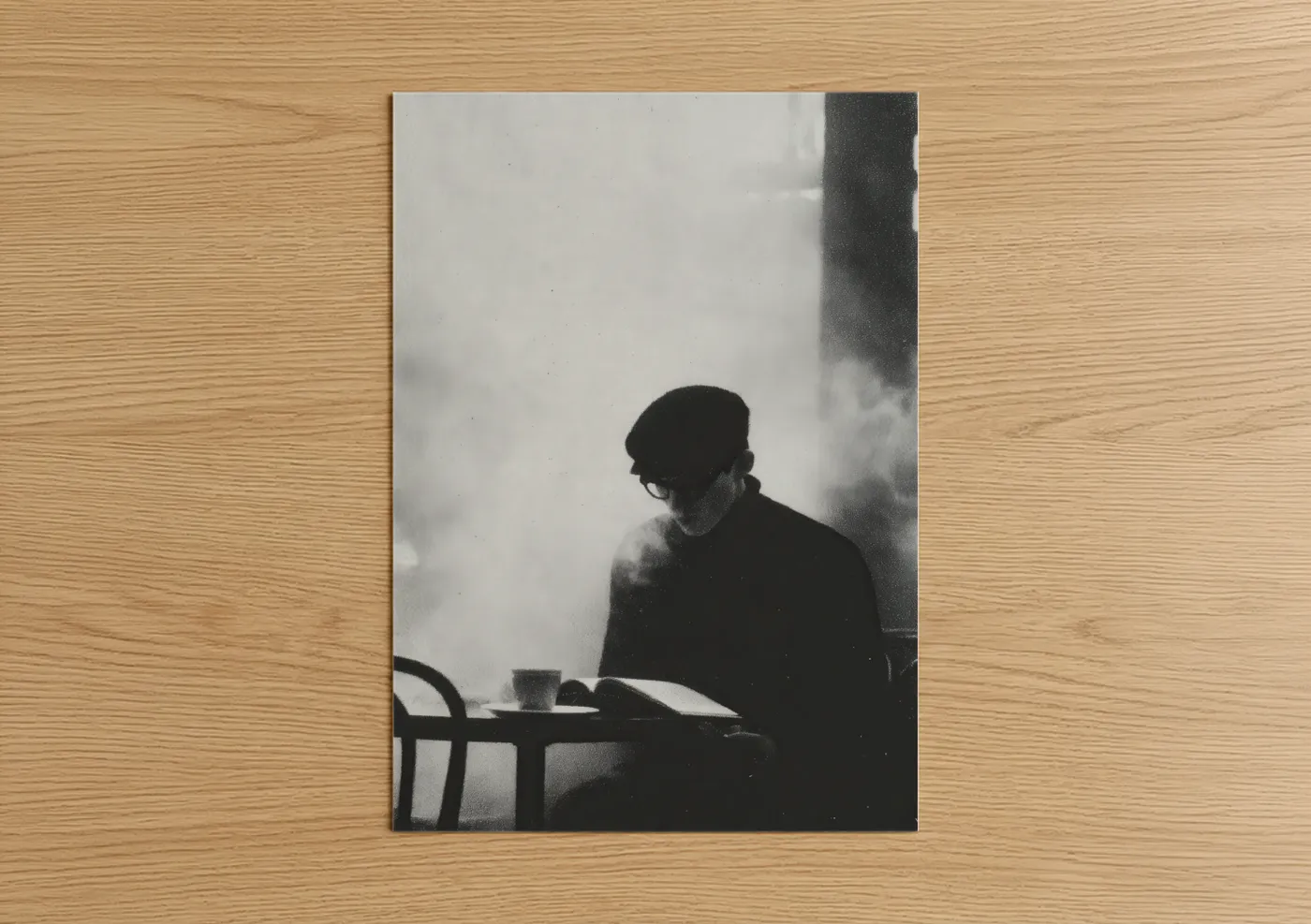 Vintage Man Reading Black and White Wall Art
