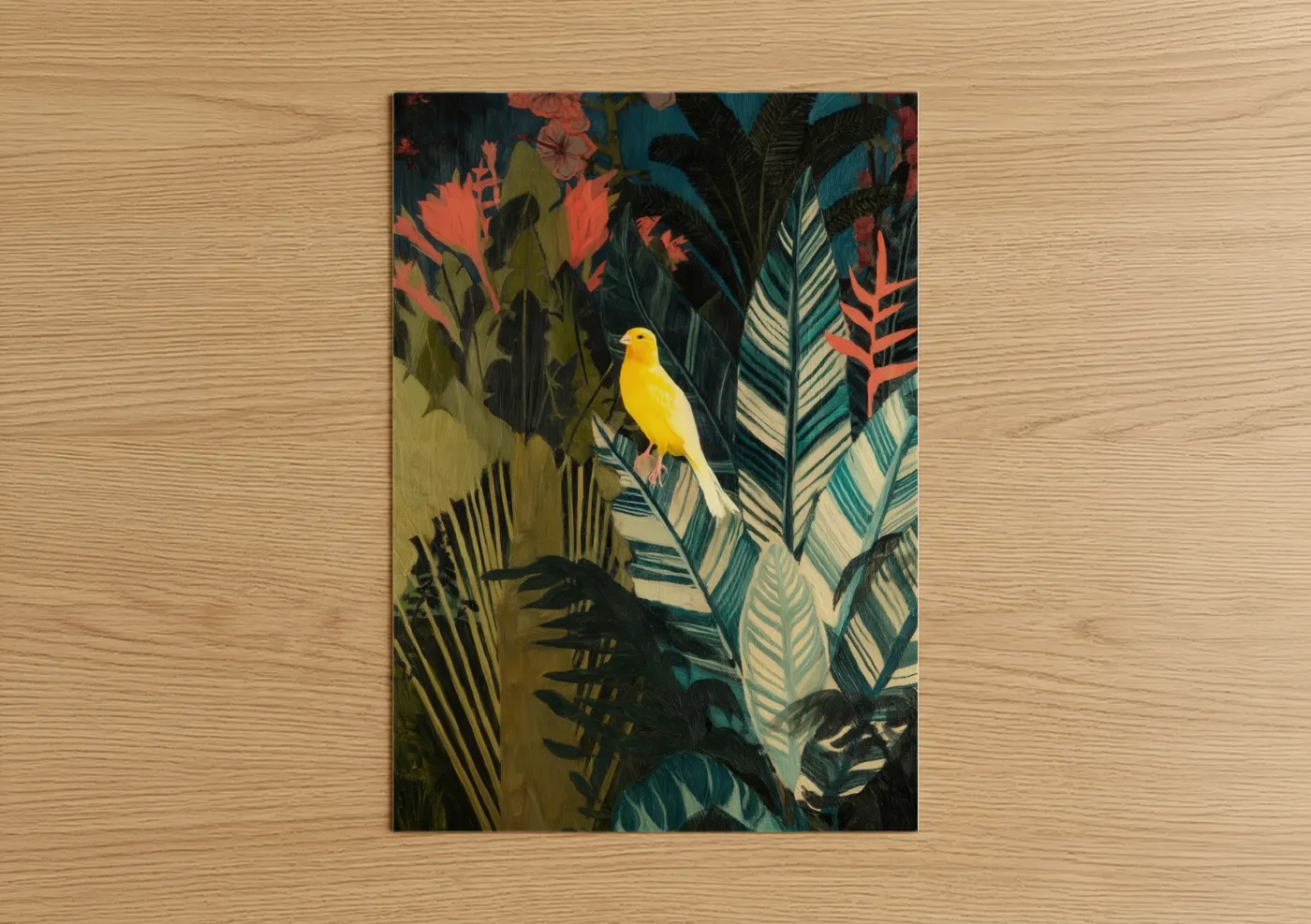 Yellow Canary Tropical Foliage Wall Art