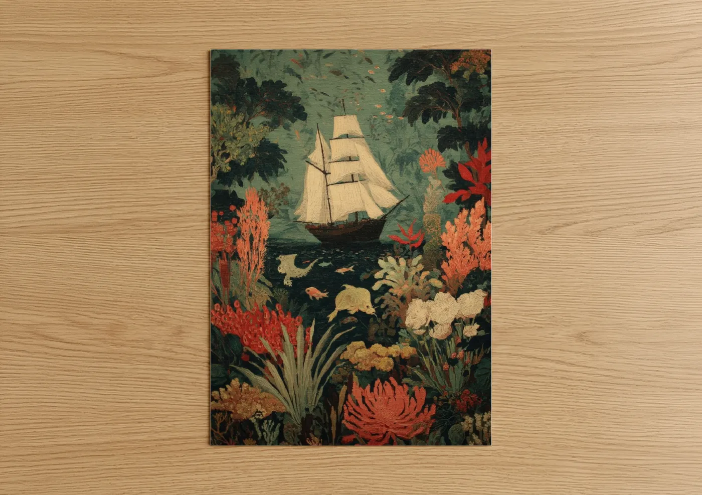 Coral Seas Sailing Ship Nautical Wall Art