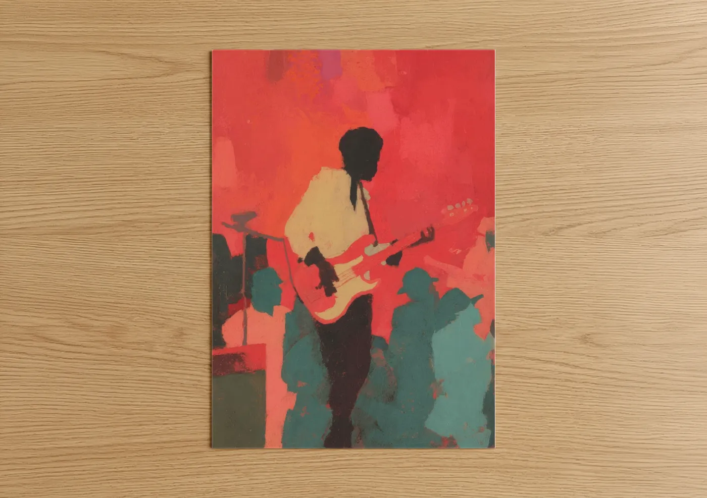 Stage Performer Bass Guitar Concert Wall Art