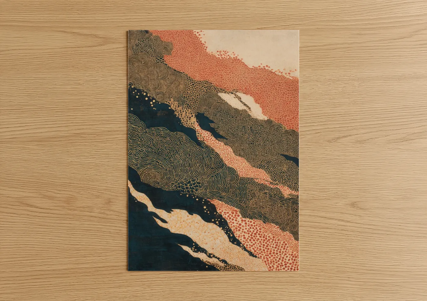 Abstract Expressionism Terracotta Landscape Wall Art