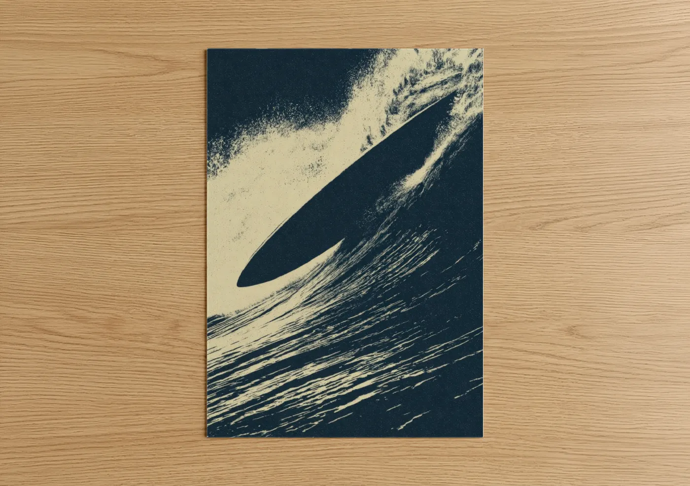 Aerial Surfing Wave Abstract Wall Art