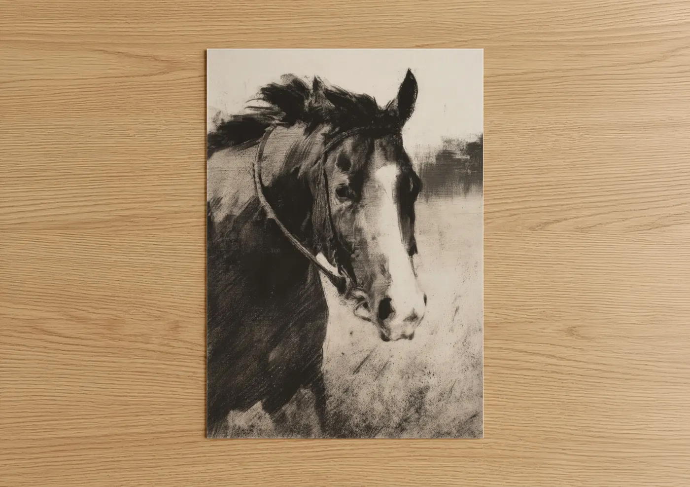 Saddled Thoroughbred Horse Portrait Wall Art