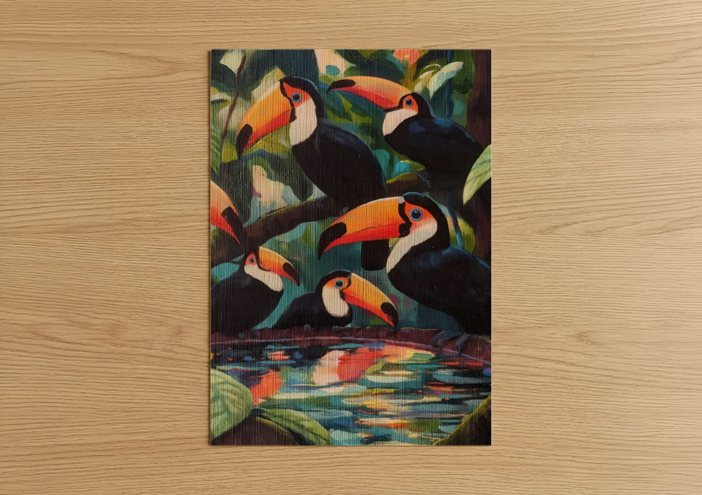 Tropical Toucan Pair Vibrant Wall Art