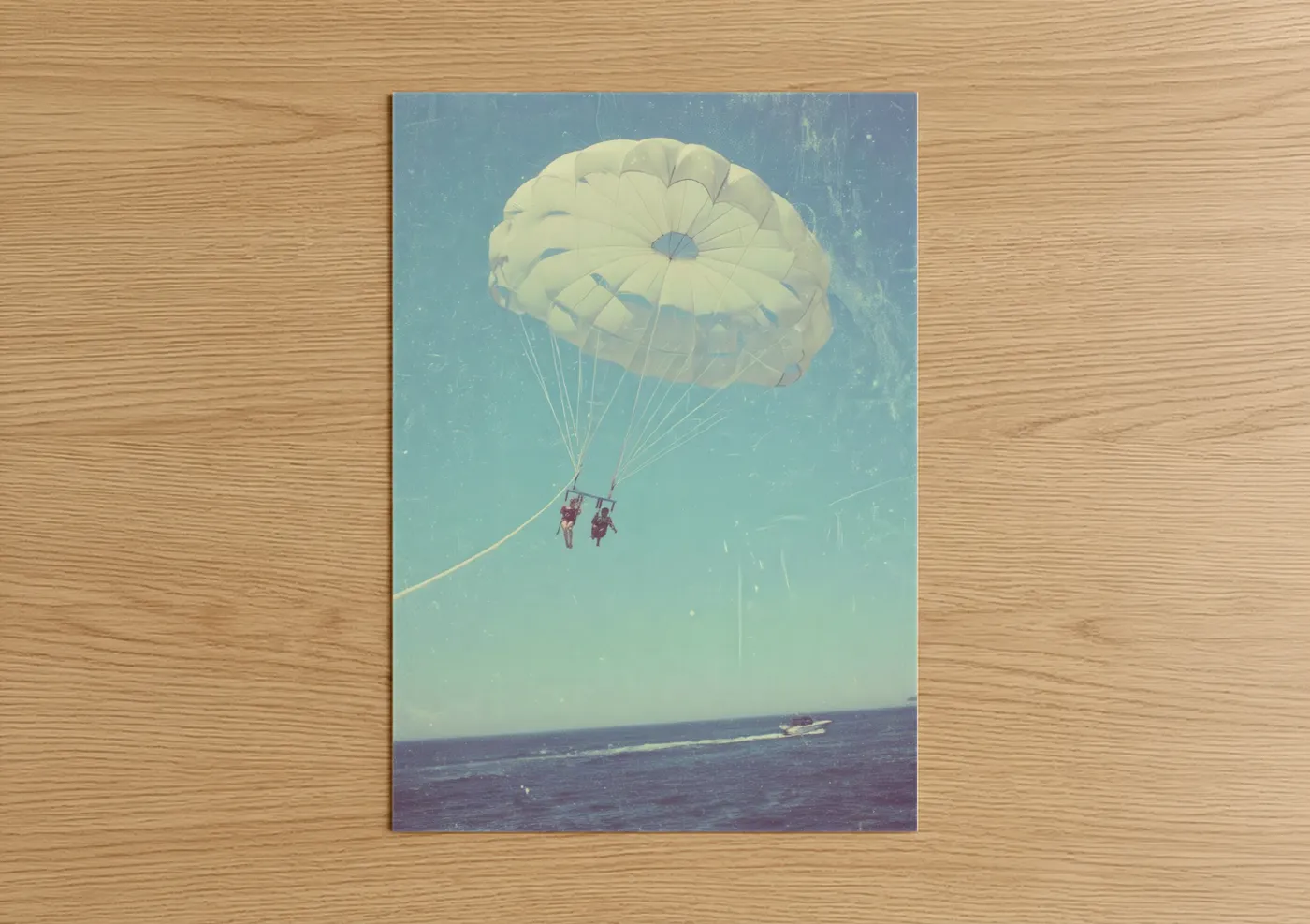 Tropical Parasailing Over Ocean Blue Waters Wall Art