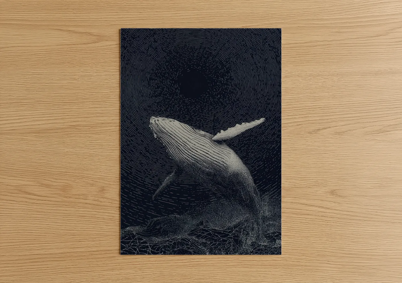Humpback Whale Celestial Night Wall Art