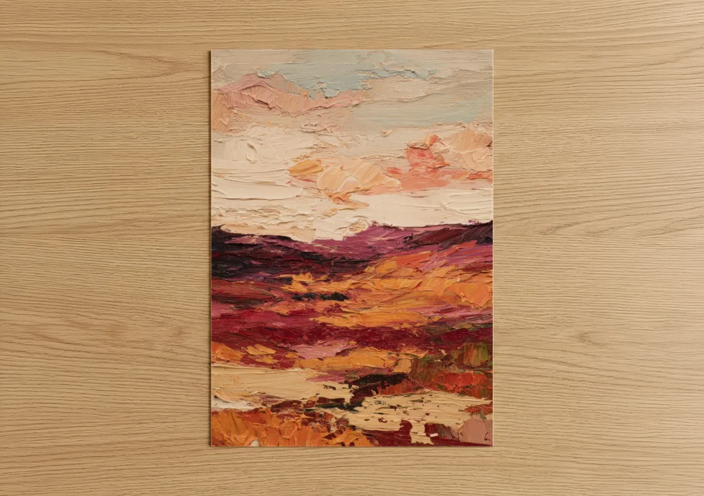 Crimson Dune Sunset Landscape Wall Art