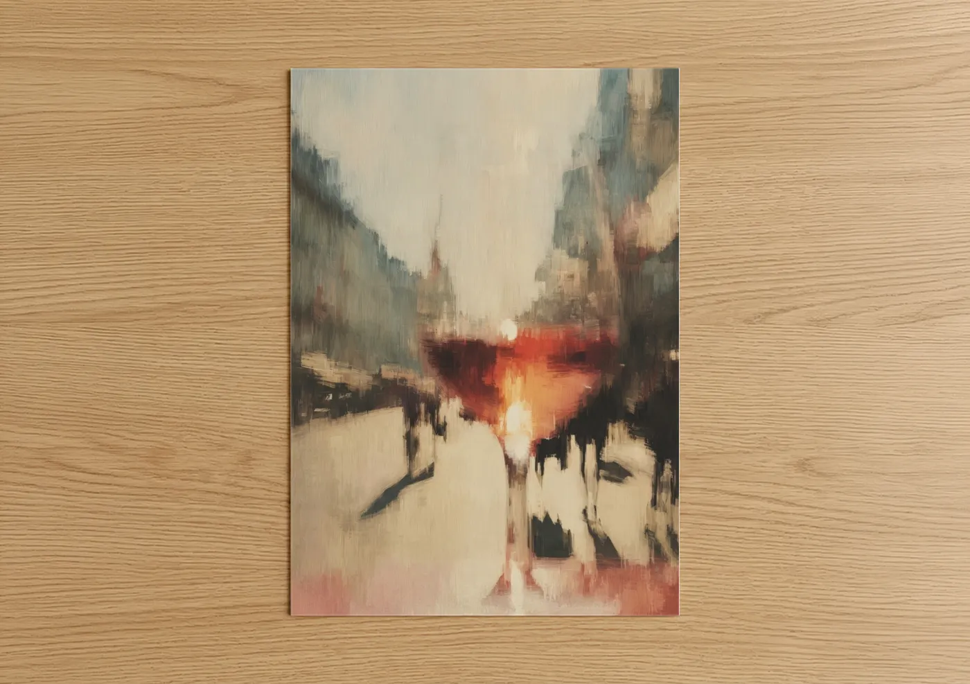 Rose Wine Urban Sunset Abstract Art Wall Art