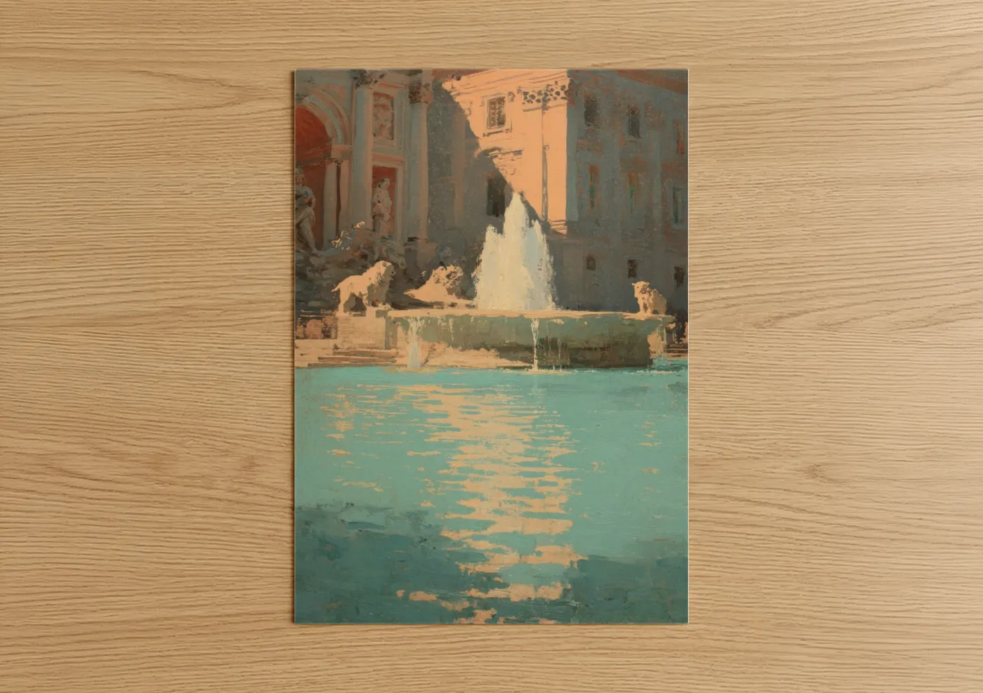 Classical Fountain Courtyard Architecture Wall Art