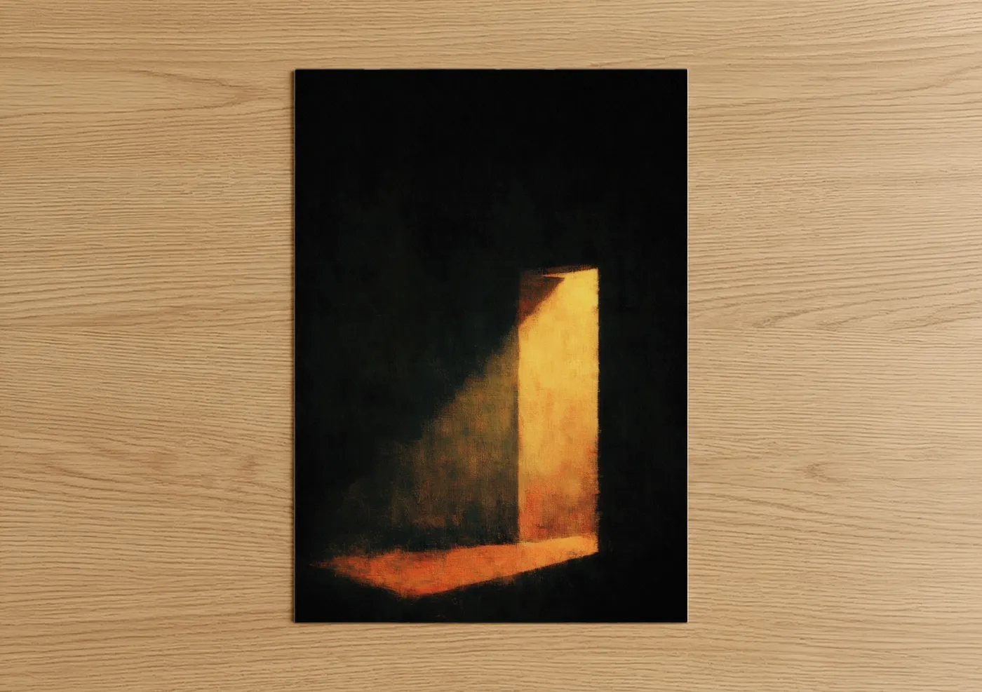 Golden Light Doorway Modern Wall Art