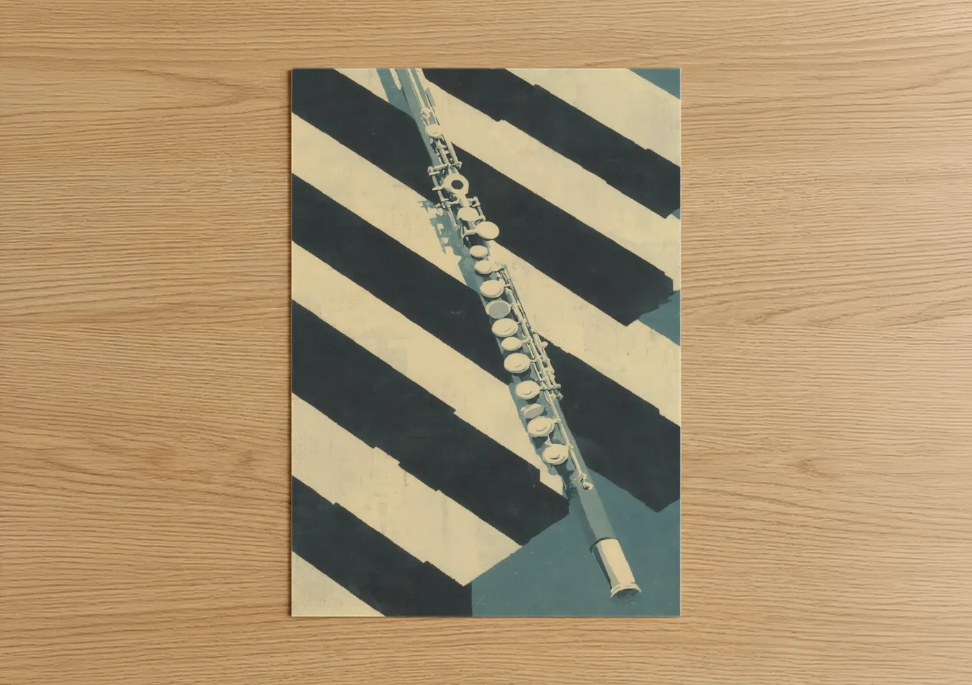 Minimalist Flute Instrument Abstract Wall Art