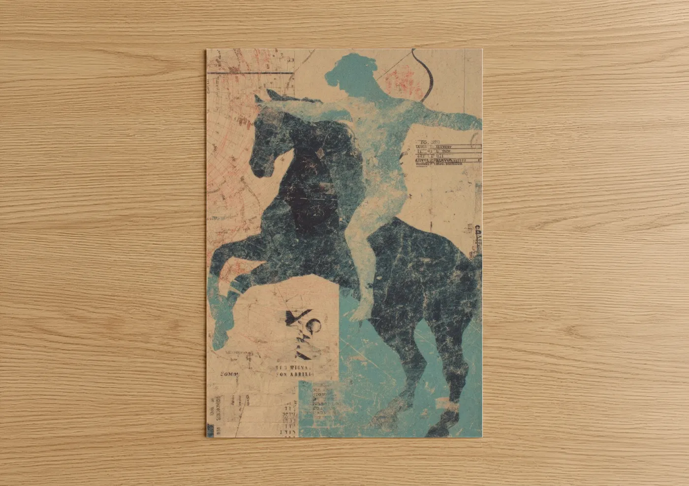 Sagittarius Archer Zodiac Vintage Map Wall Art