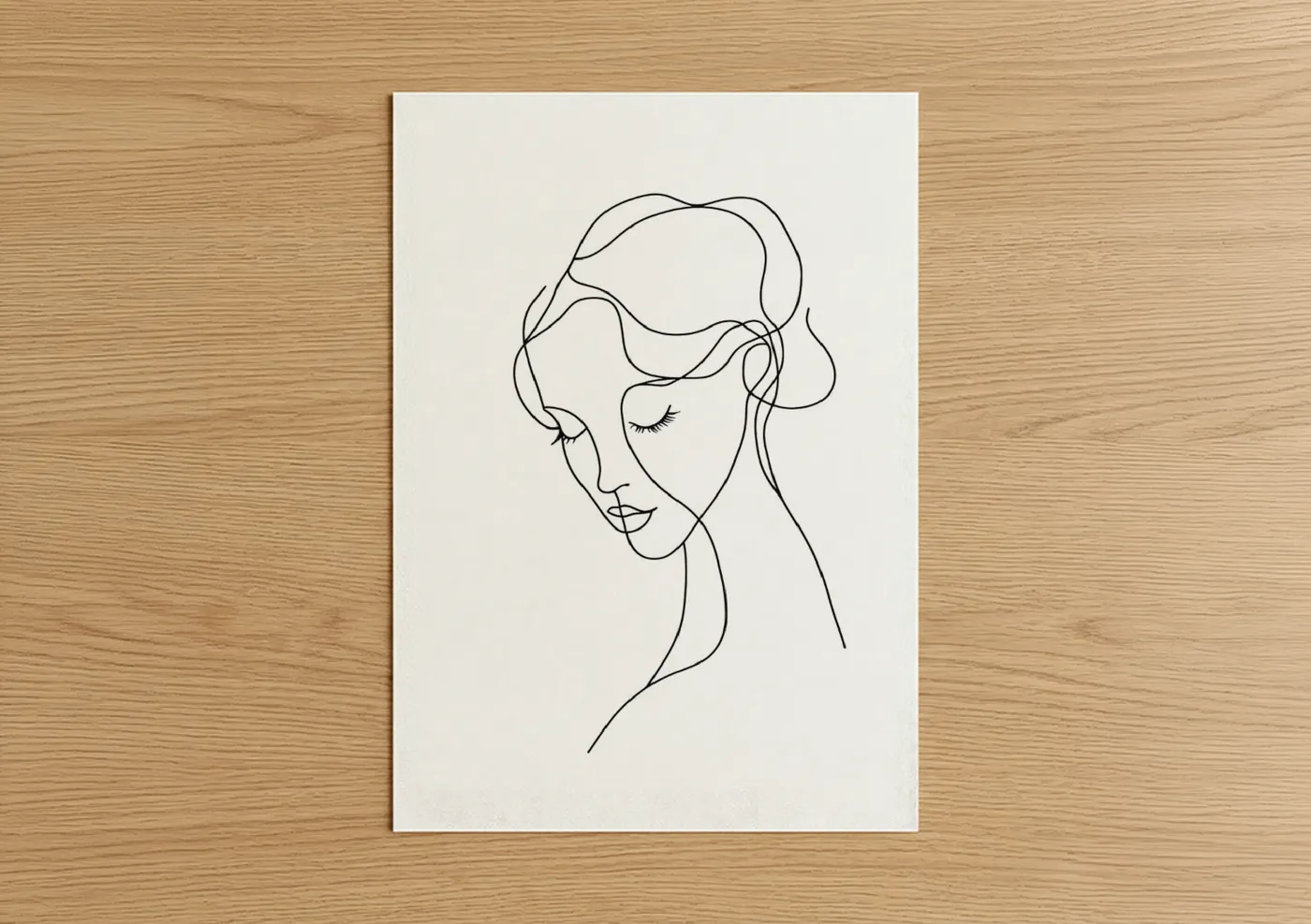 Abstract woman line art illustration Wall Art
