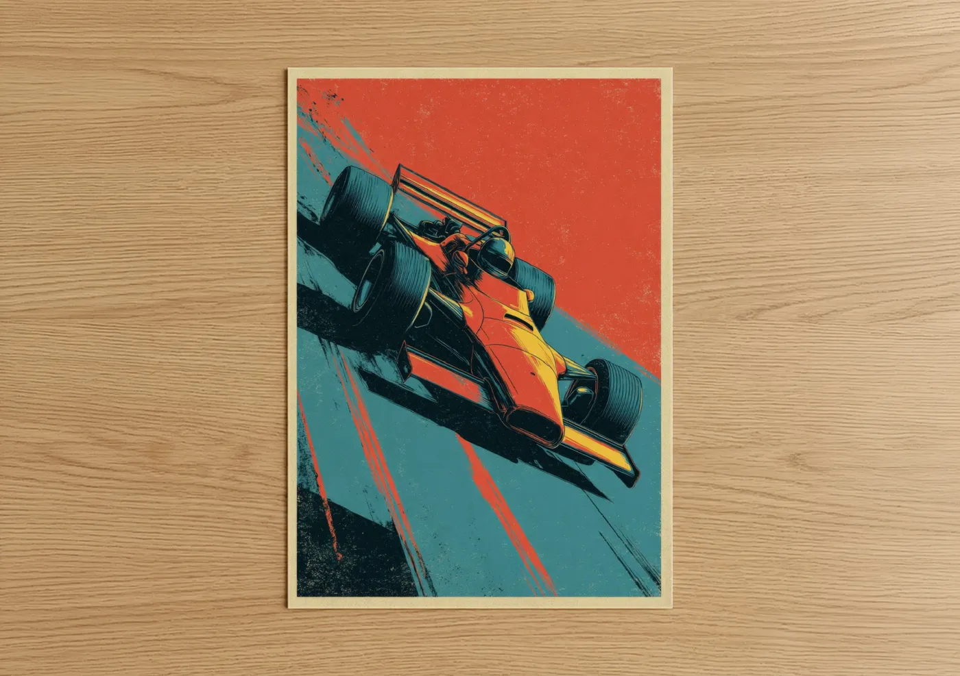 Formula racing car art print Wall Art