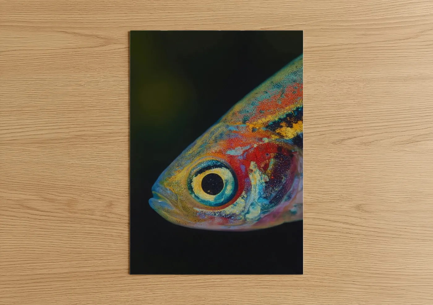 Colorful Rainbow Zebrafish Close-Up Wall Art