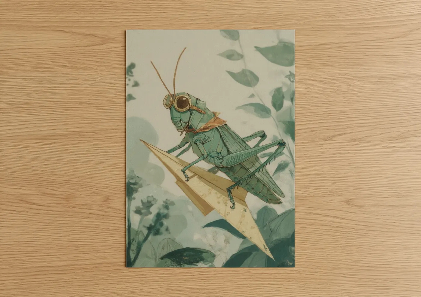 Steampunk Grasshopper Illustration Wall Art