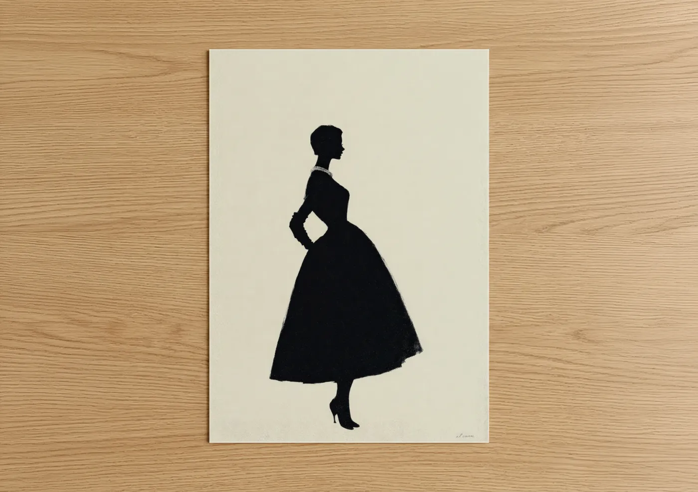 Vintage Fashion Woman Silhouette Wall Art