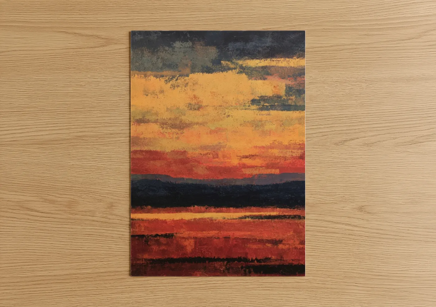 Crimson Sunset Reflection Over Water Wall Art