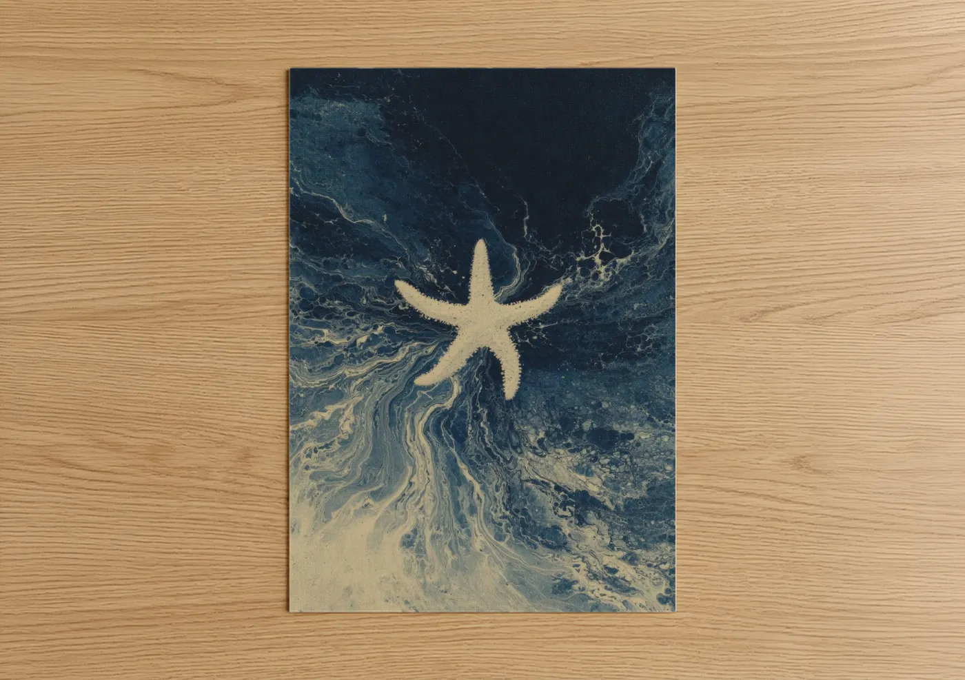Celestial Starfish Abstract Ocean Art Wall Art
