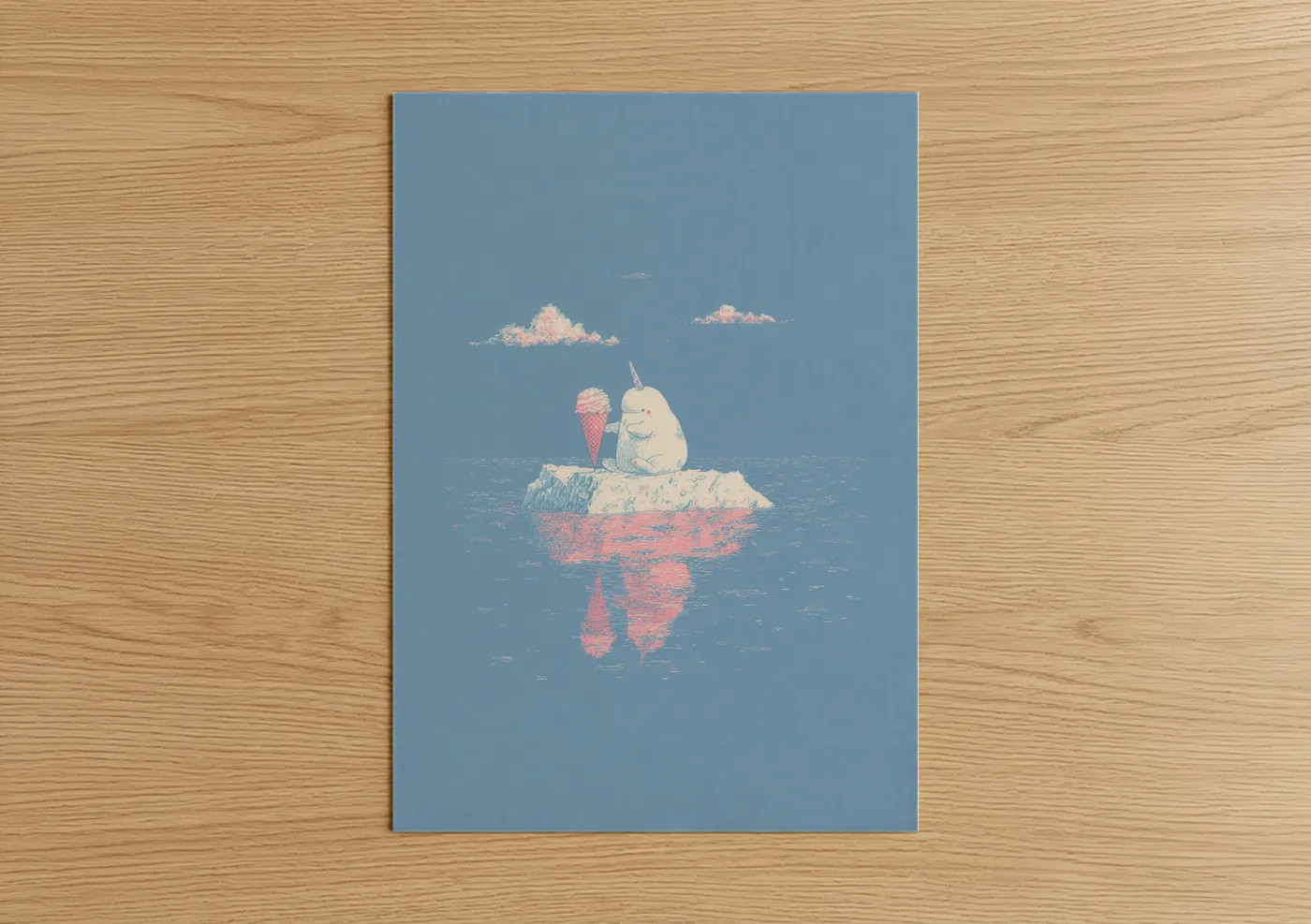 Whimsical Narwhal Ice Cream Fantasy Wall Art