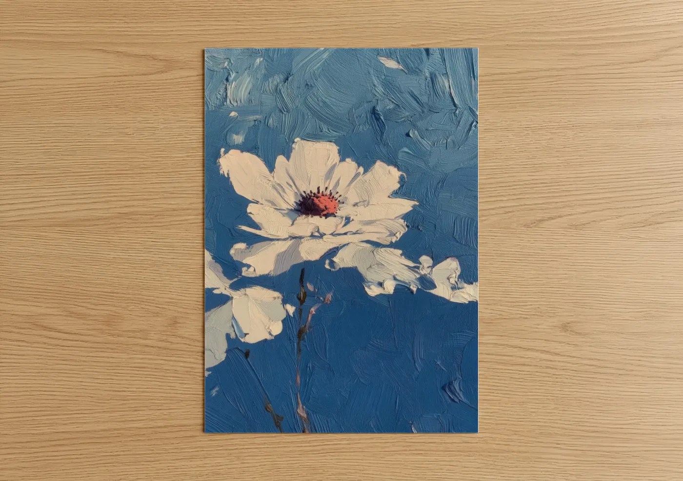Cream Blossom Abstract Flower Wall Art