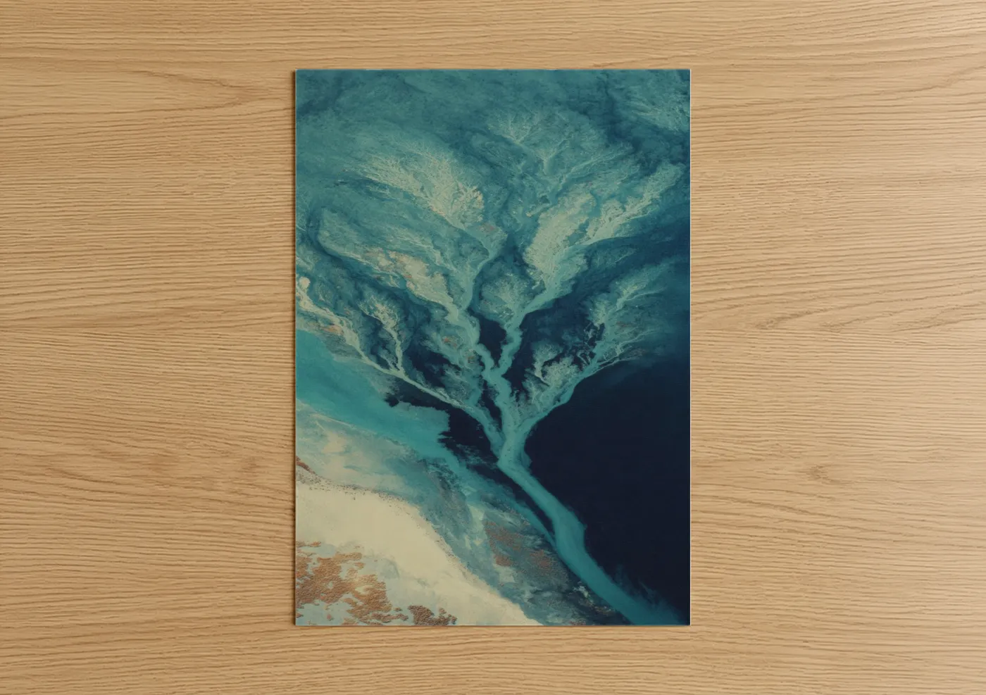 Glacial River Delta Aerial Seascape Wall Art
