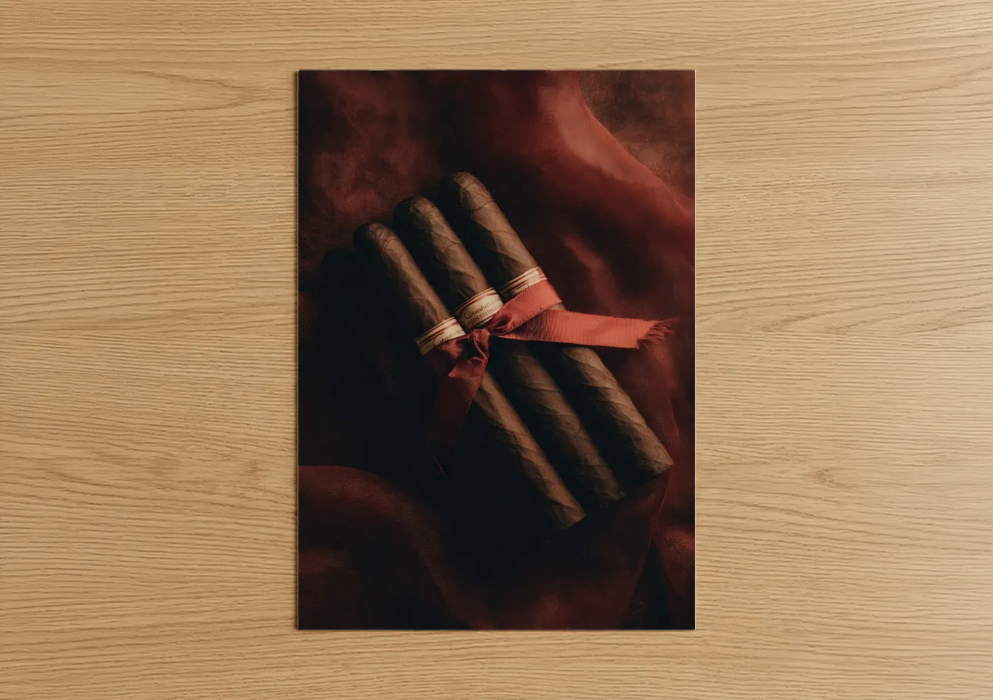 Luxury Cigars with Coral Ribbon Wall Art