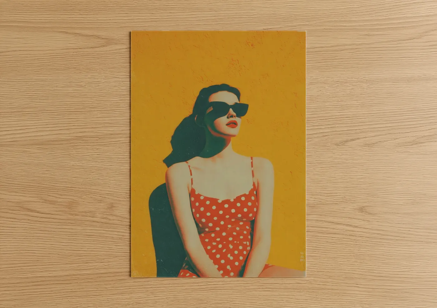 Retro Woman Sunglasses Fashion Illustration Wall Art