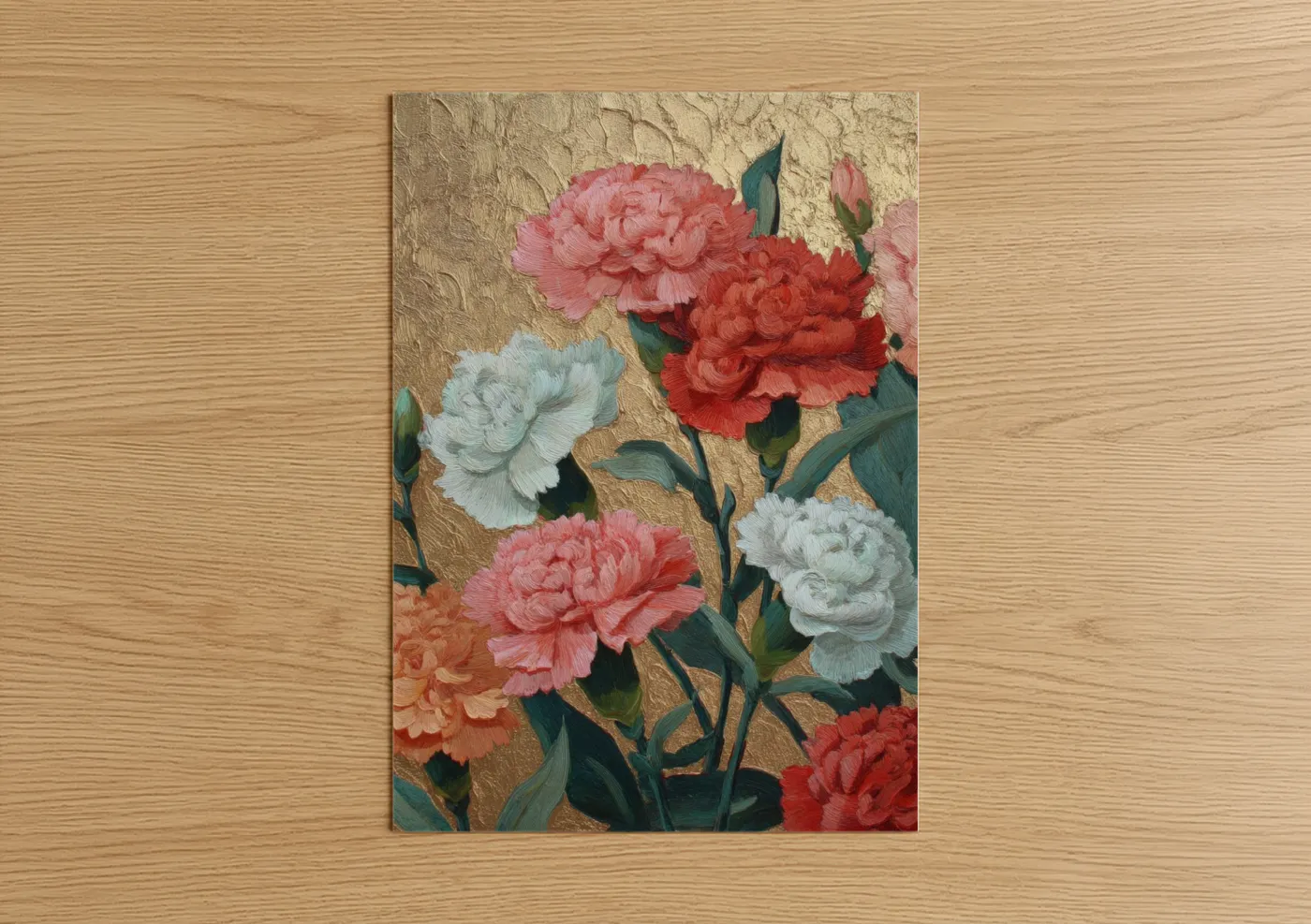 Golden Carnation Medley Floral Wall Art