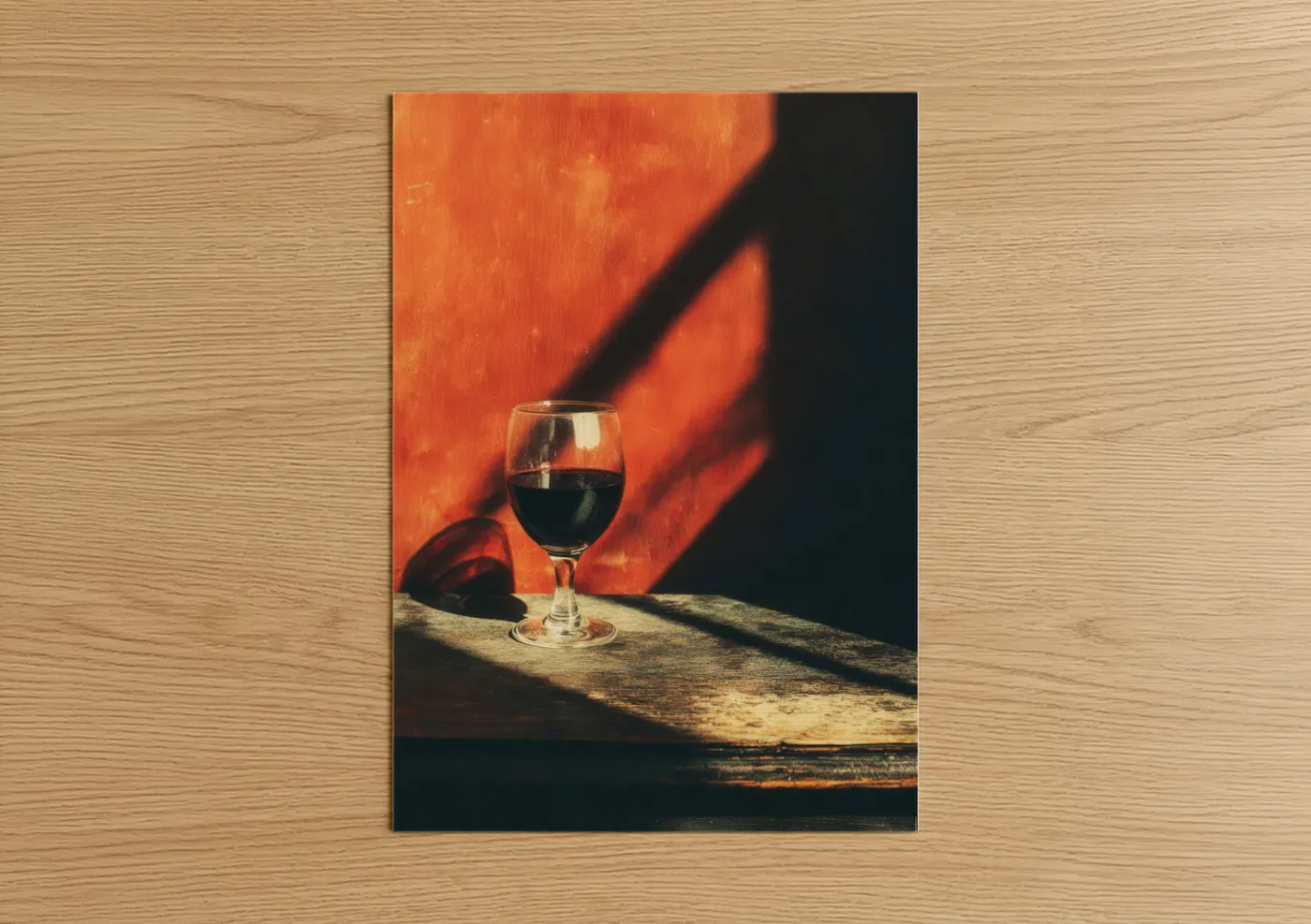Red Wine Dramatic Shadow Lighting Wall Art
