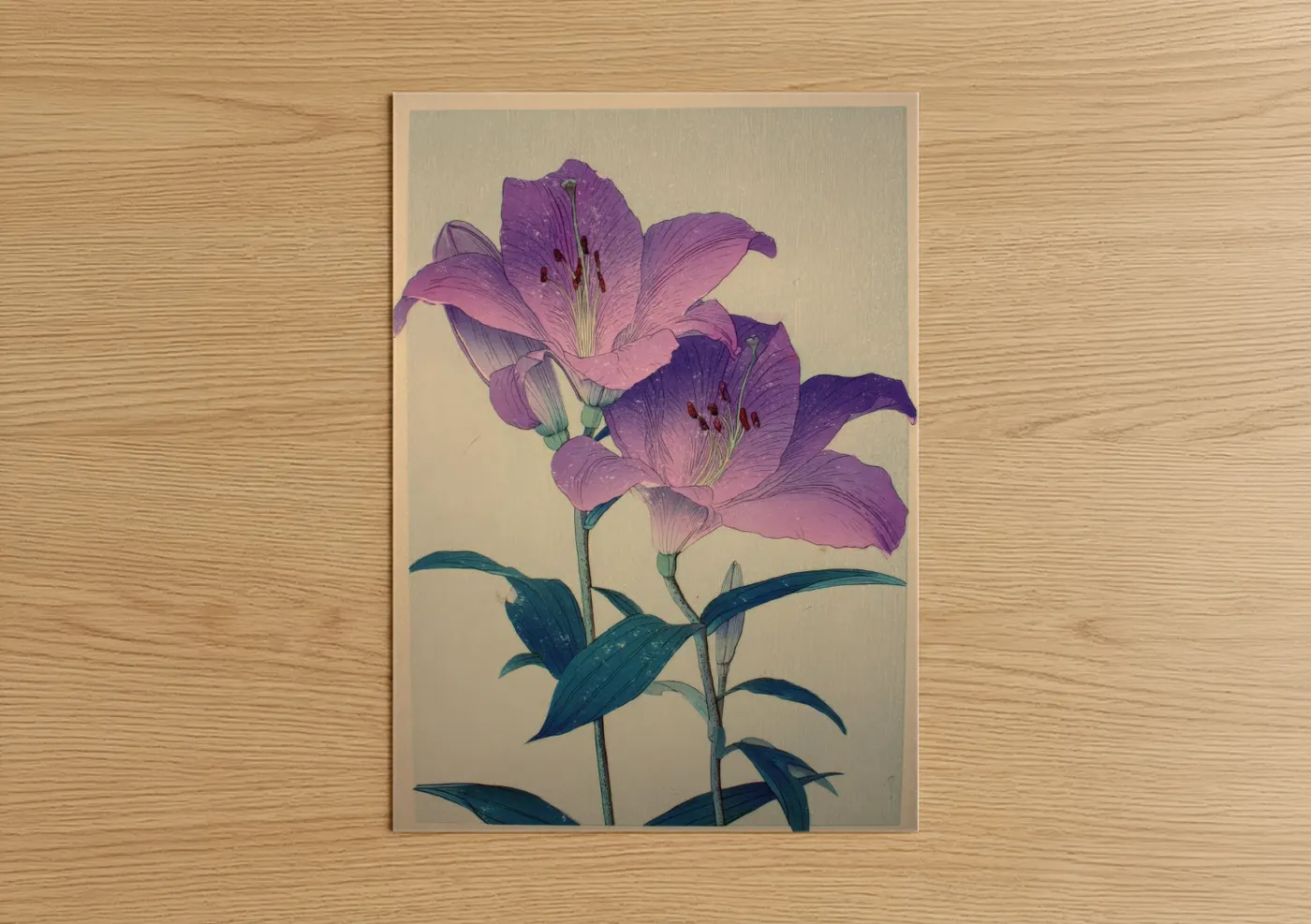Purple Amaryllis Flowers Botanical Wall Art