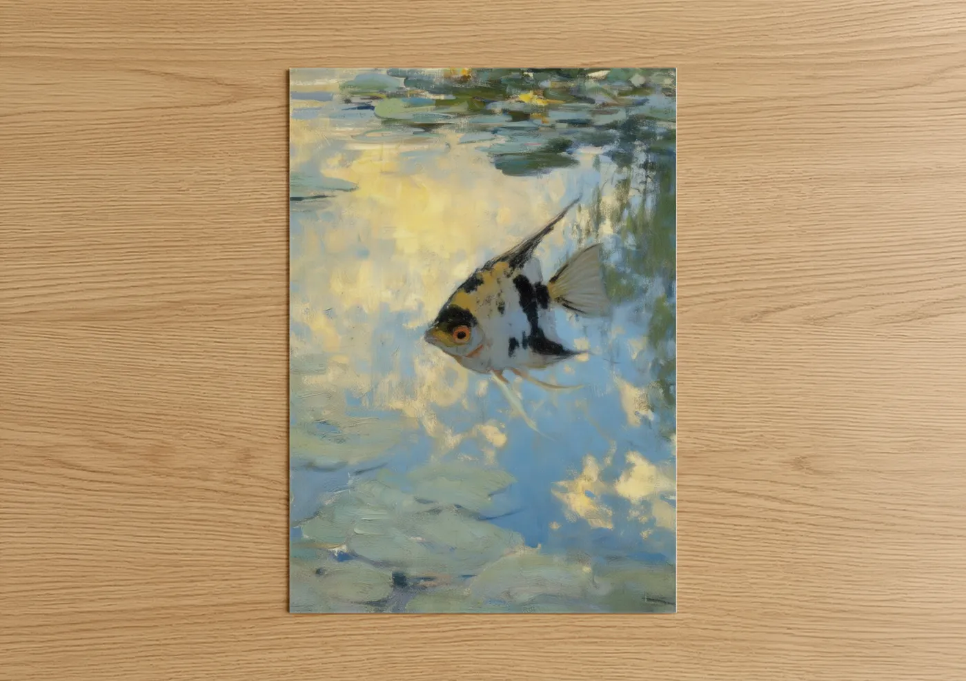 Angelfish Pond Lily Impressionist Wall Art