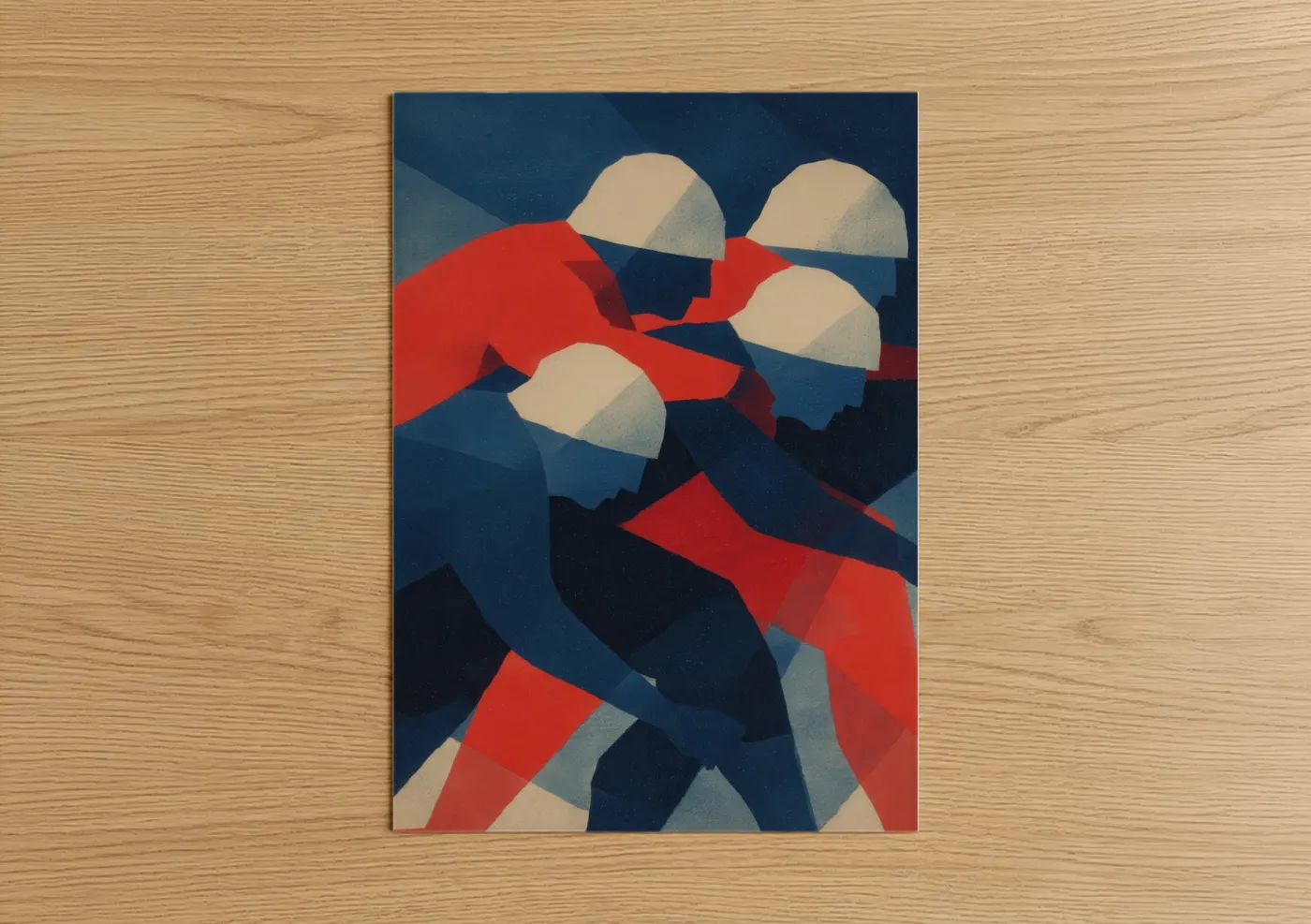 Dynamic Rugby Players Abstract Wall Art