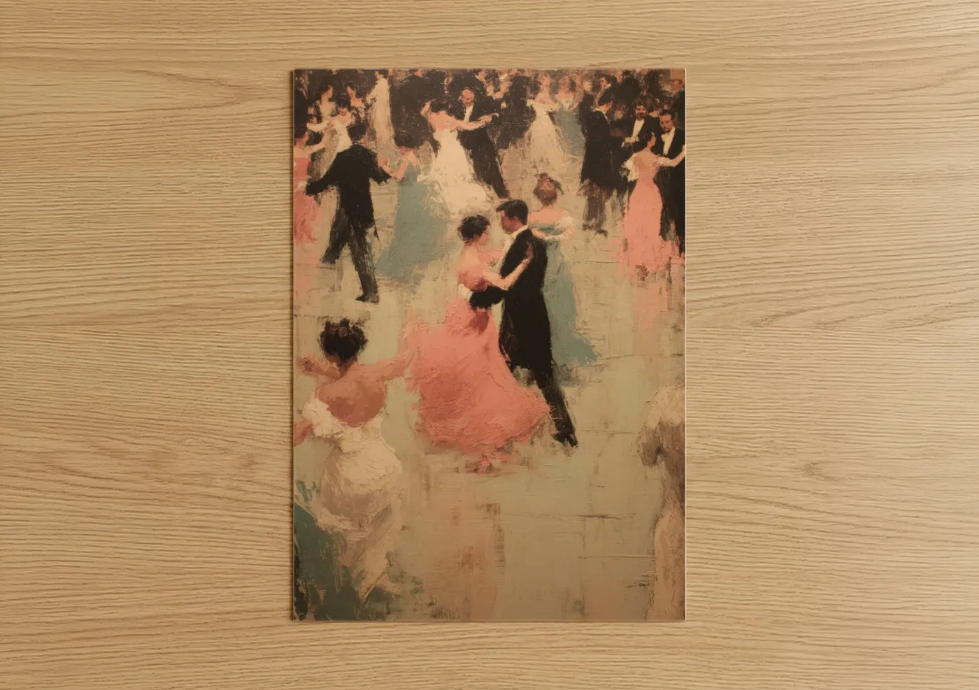 Elegant Ballroom Dance Couple Painting Wall Art