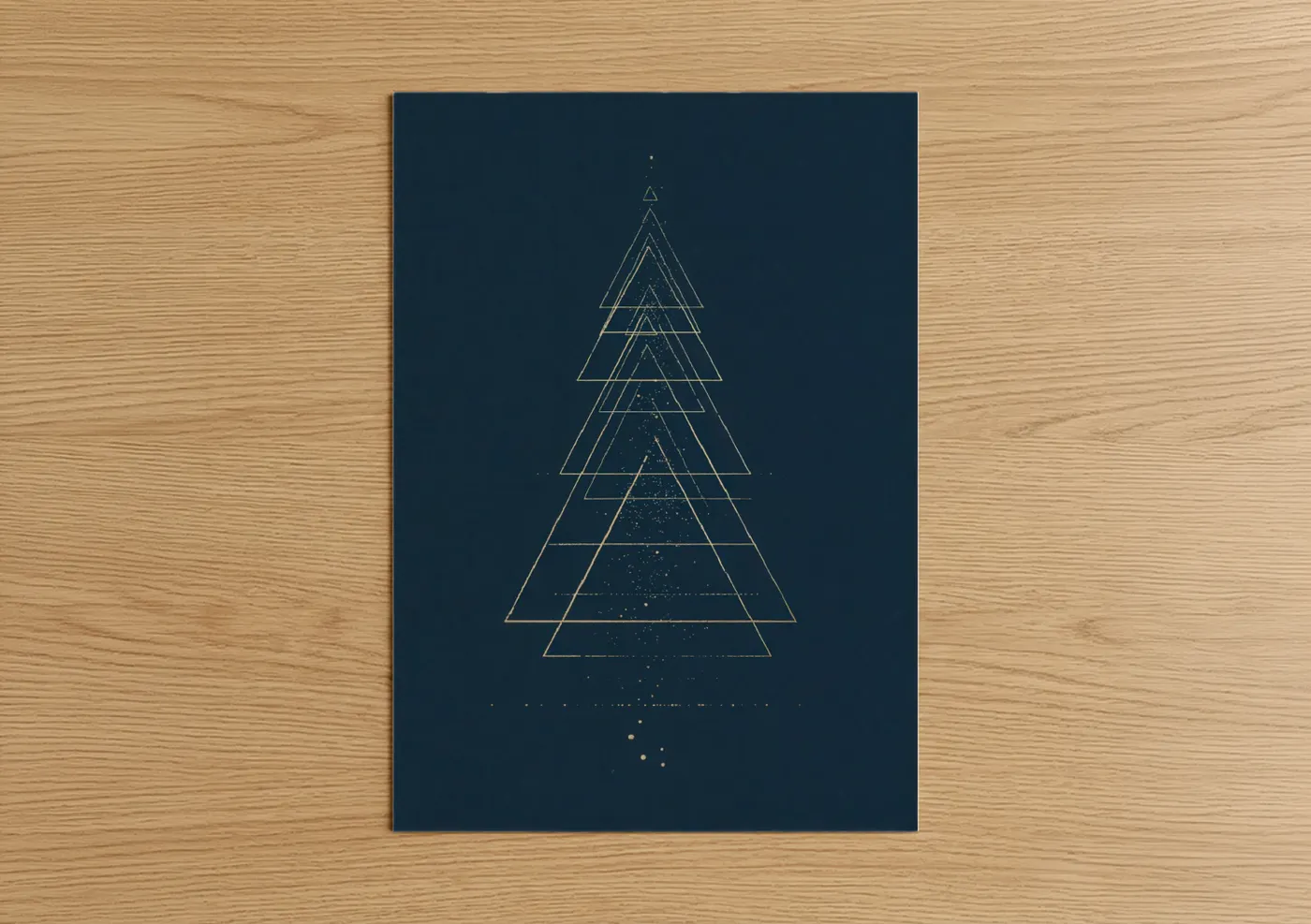 Celestial Christmas Tree Geometric Wall Art
