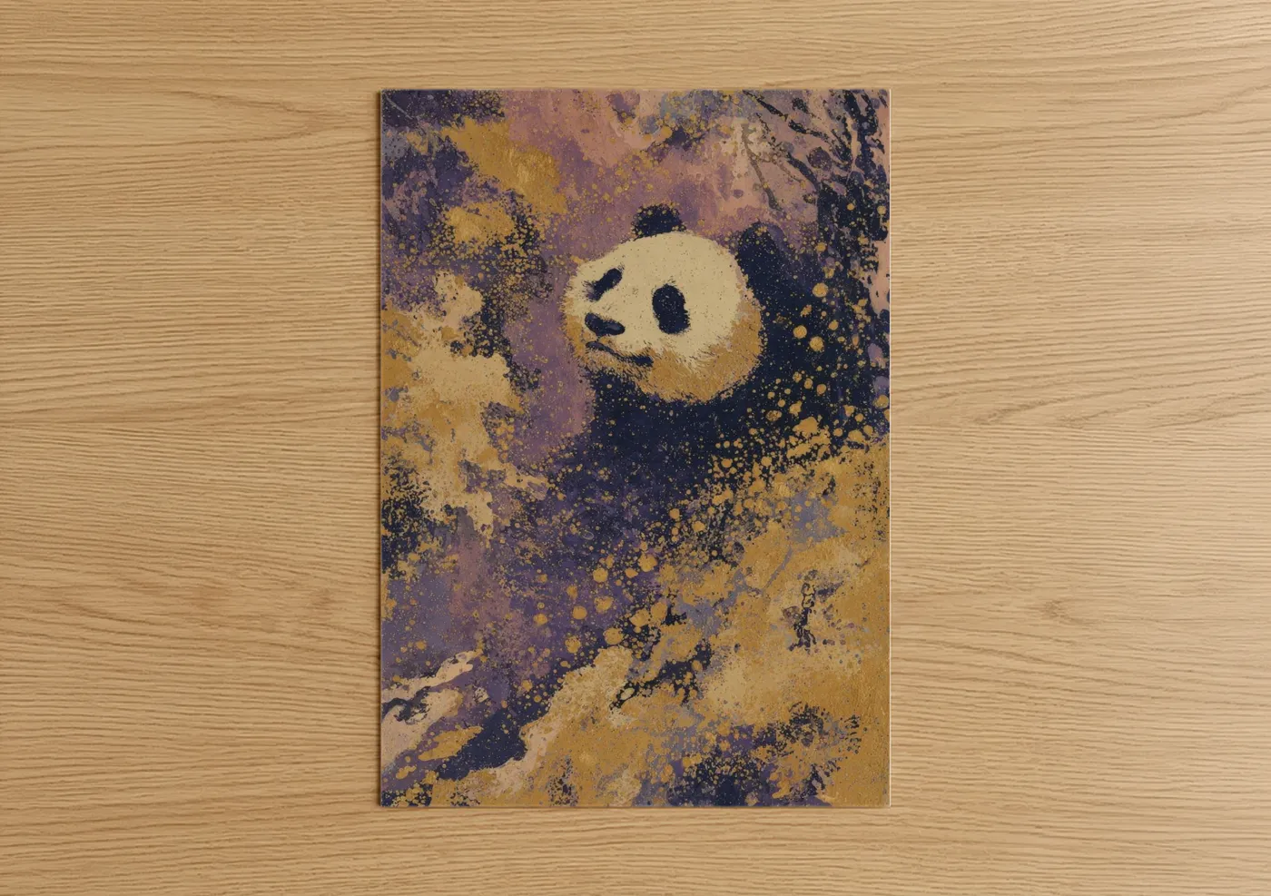 Cosmic Panda Abstract Art Illustration Wall Art