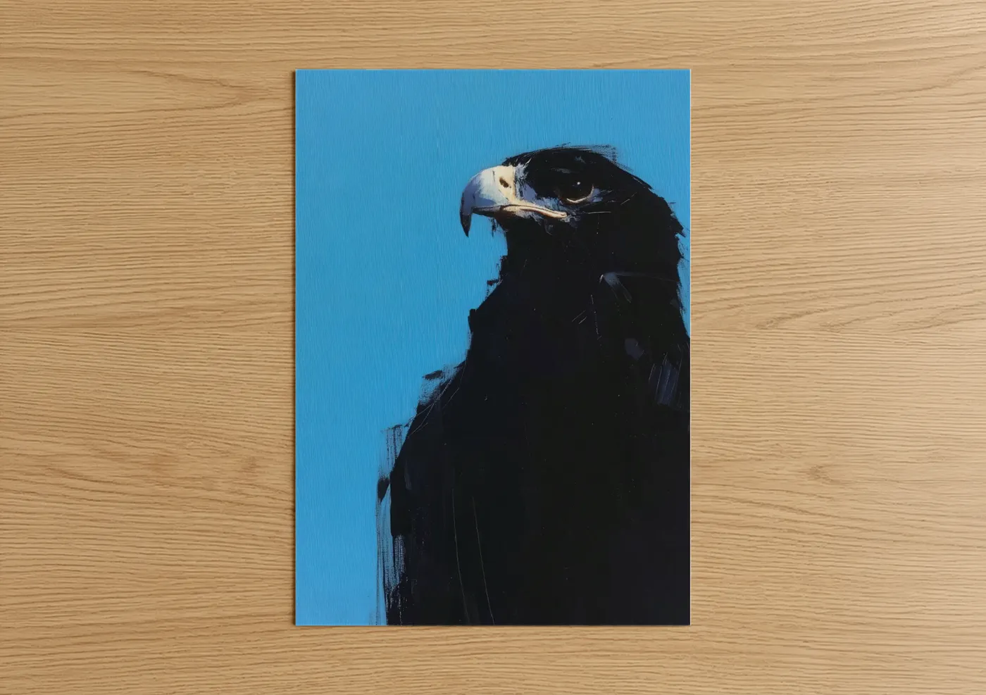Majestic Eagle Portrait Against Blue Sky Wall Art