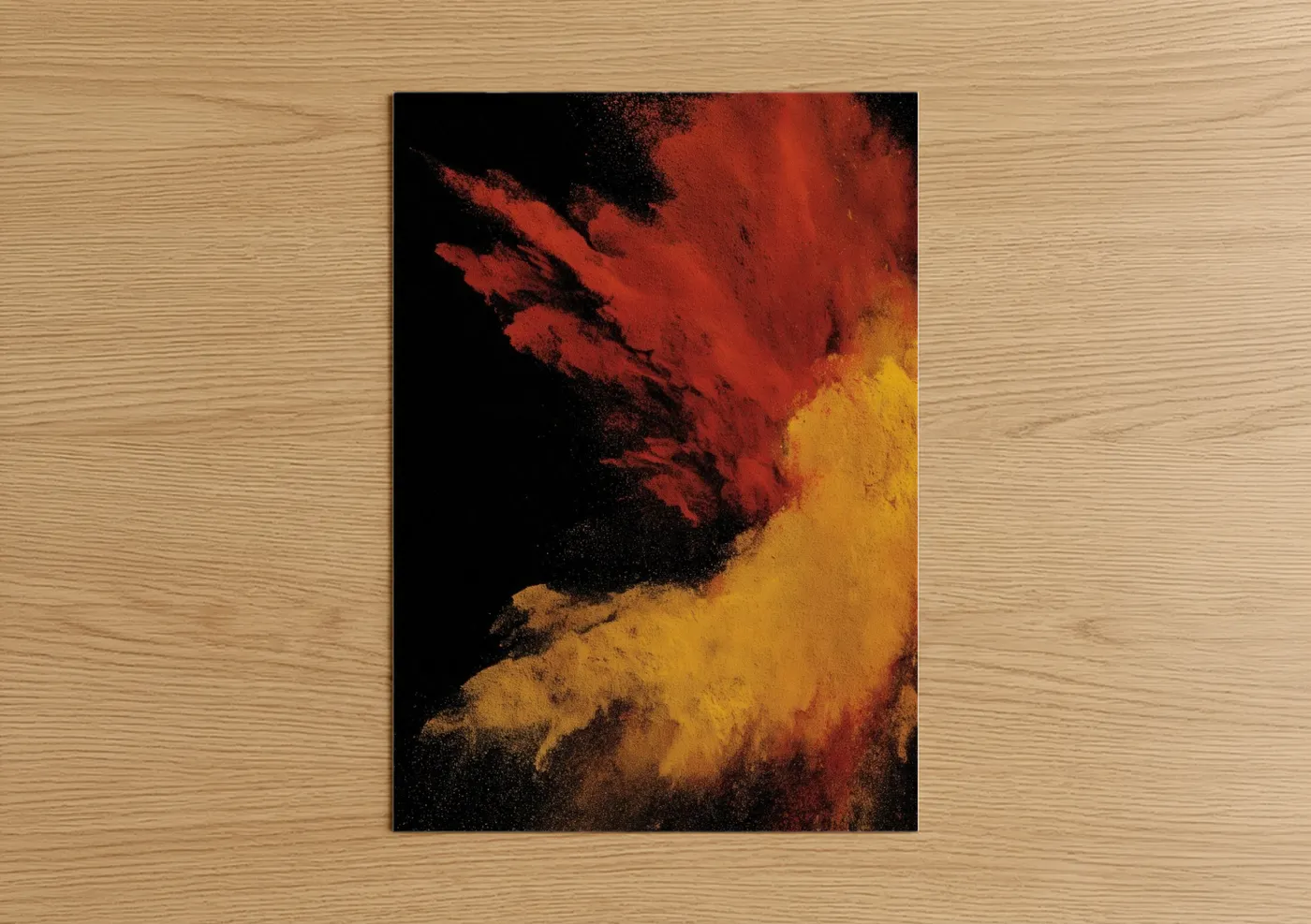 Crimson Spice Burst Abstract Powder Wall Art