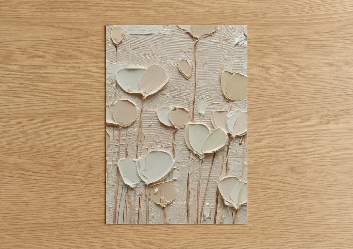 Abstract Textured Flower Painting Wall Art