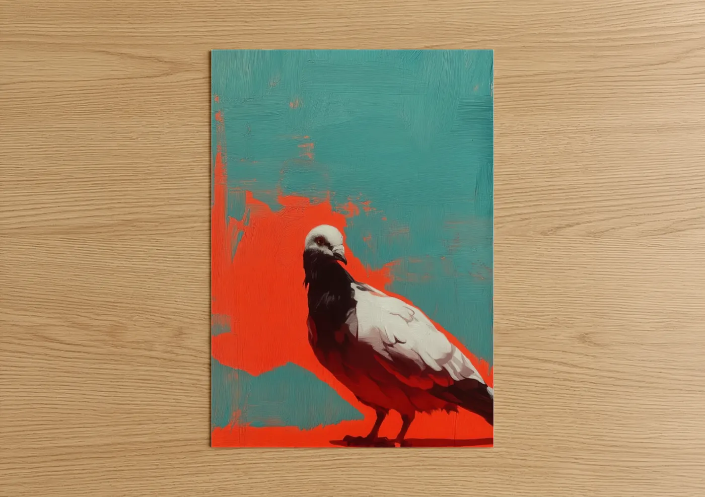 Crimson Pigeon Abstract Modern Wall Art
